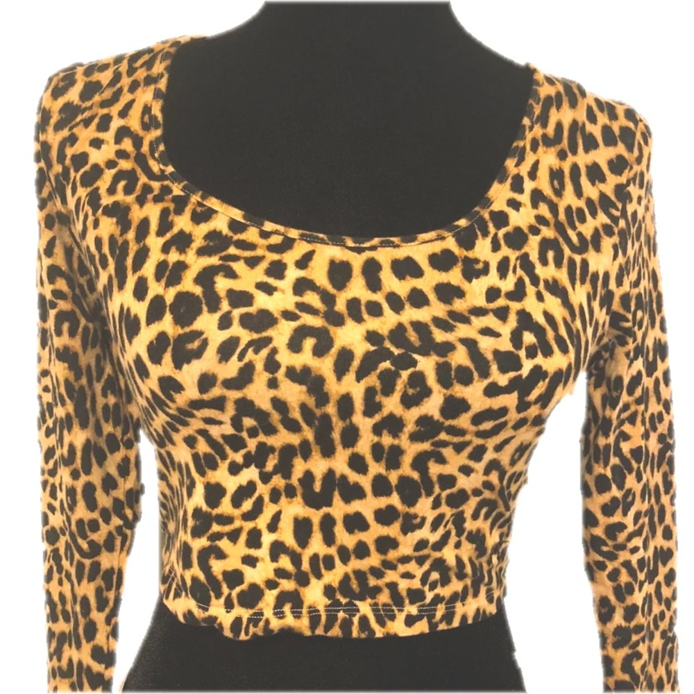 Leopard Long Sleeve Crop